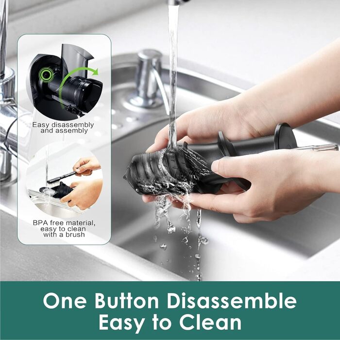 Фрета Slow Masticating Juicer - повільний шнековий соковичавник, BPA Free, синій (сріблястий)