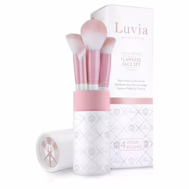 Набір пензлів для макіяжу Luvia Flawless Face, 4 веганські кисті для обличчя, косметичний набір для макіяжу