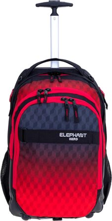 Слонячий візок для хлопчиків для дівчаток Шкільний візок Hero Signature Satchel Trolly Backpack (Червоний куб 12869)