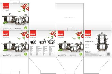 Набір каструль Banquet Rondel A14056 6 предметів нержавіюча сталь