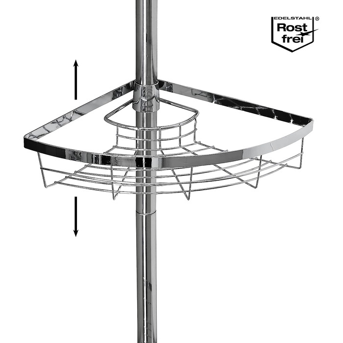 Кутова полиця для телескопа bremermann, 4 кошики, телескопічний стрижень довжиною не більше 290 см (металевий)