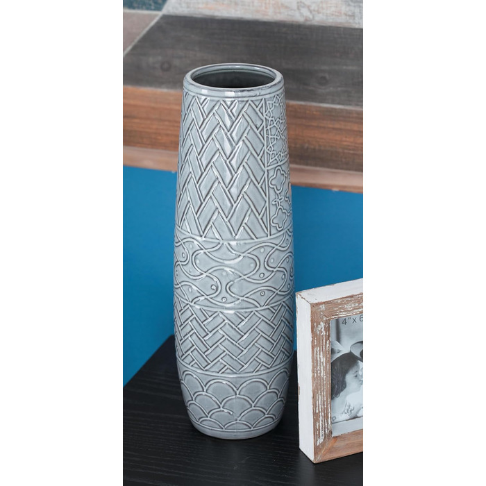 Ваза декору Deco 79 74687 Birnenform, кераміка з золотистими акцентами, чорна, 12,7 x 17,8 см