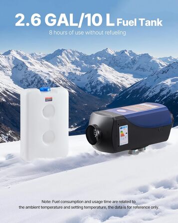 Дизельний опалювач повітря VEVOR 12/24V 2kW з LCD-дисплеєм та пультом керування для авто, фургонів, автобусів