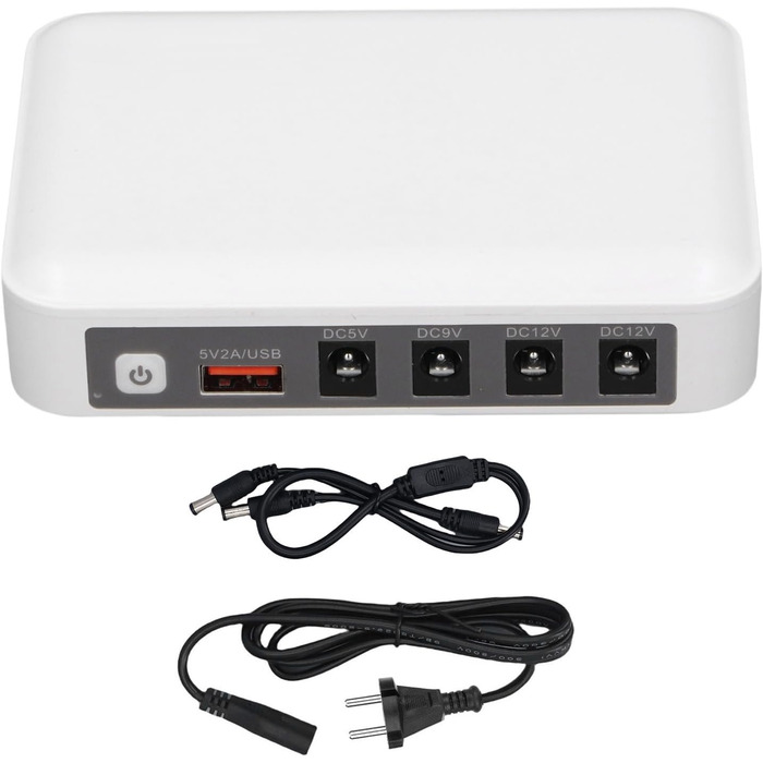 ДБЖ (UPS) з акумулятором, 6000 мАг, резервне живлення з інтелектуальною LED-індикацією, 5 В, 9 В, 12 В вихід, багатофункціональний захист, неперервна подача живлення (EU-штекер)