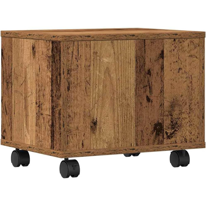 Підставка для принтера на колесах з полицями, білий ДСП, для офісу та робочого кабінету