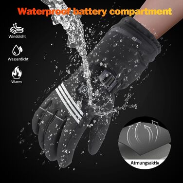Гріючі рукавички для чоловіків та жінок, акумулятор 5000mAh*2, 7.4V, 4 режими нагріву, водонепроникні, для зимових видів спорту та катання на лижах