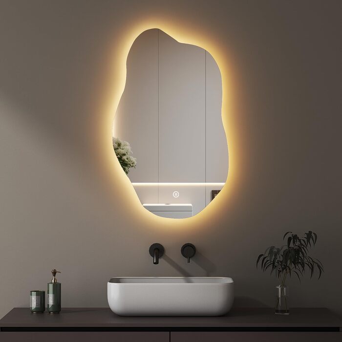 LED дзеркало для ванної кімнати Boromal 100x60 см з підсвічуванням, 3 кольори світла, диммування, сенсорне керування