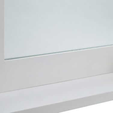 Дзеркало на стіну Relaxdays з поличкою, бамбук, біле, 68x56x10 см