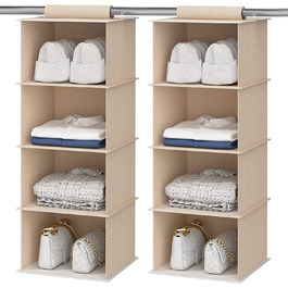 Підвісна шафа-органайзер з 4 полицями, 2 предмета, складаний підвісна шафа-органайзер і місце для зберігання, підвісні полки для спальні або Вішалки для одягу, 30 х 30 х 71 см