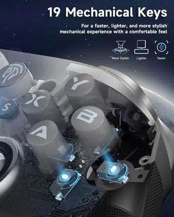 Контролер EasySMX X10 для ПК з датчиками Hall, Bluetooth, механічні кнопки, без дрифту, сумісний з PC/Switch/Steam (сірий/срібний)