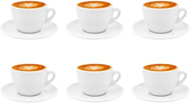 Чашки для капучіно Luxpresso з товстими стінками, капучіно Autentico, білі порцелянові, 6 шт.