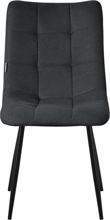Крісла для їдальні ML-Design: комплект з 4 шт., антрацит, з м'яким сидінням та металевими ніжками. Підходять для їдальні, вітальні, кухні, офісу.