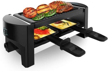Ракета гриль Cecotec Holz 8200 з набором форм для фондю та гриля, 1200 Вт, антипригарне покриття, регулювання температури, знімне виконання (дерево, AllStone)