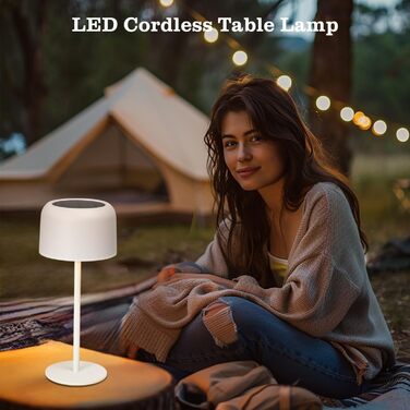 LED настільна лампа Aigostar акумуляторна, торшер бездротовий, сенсорне керування, 3 режими кольору, IP54 вологостійка, для дому та саду