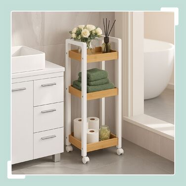 Відкидна полиця Relaxdays з бамбука, 3 відділення