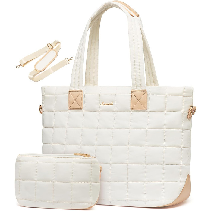 Сумка для ноутбука LOVEVOOK для жінок, 15.6 дюймів, бежева: робоча, для навчання, універсальна