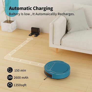 Робот-пилосос OKP 2100Pa з Wi-Fi, суперантивний, керування через додаток та голосовим управлінням Alexa. Тиха робота, ідеально для шерсті тварин, підходить для підлоги та килима. Самостійна зарядка, 100 хвилин роботи.