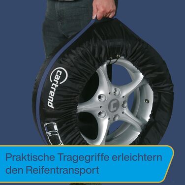 Набір для зберігання та транспортування коліс Cartrend, 4 шт., водовідштовхувальні, чорно-червоні