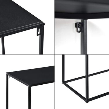 Консольний стіл Turia Журнальний столик 74x115x32 см Стіл для вітальні Промисловий дизайн Метал Чорний (92 x 80 x 32 см)