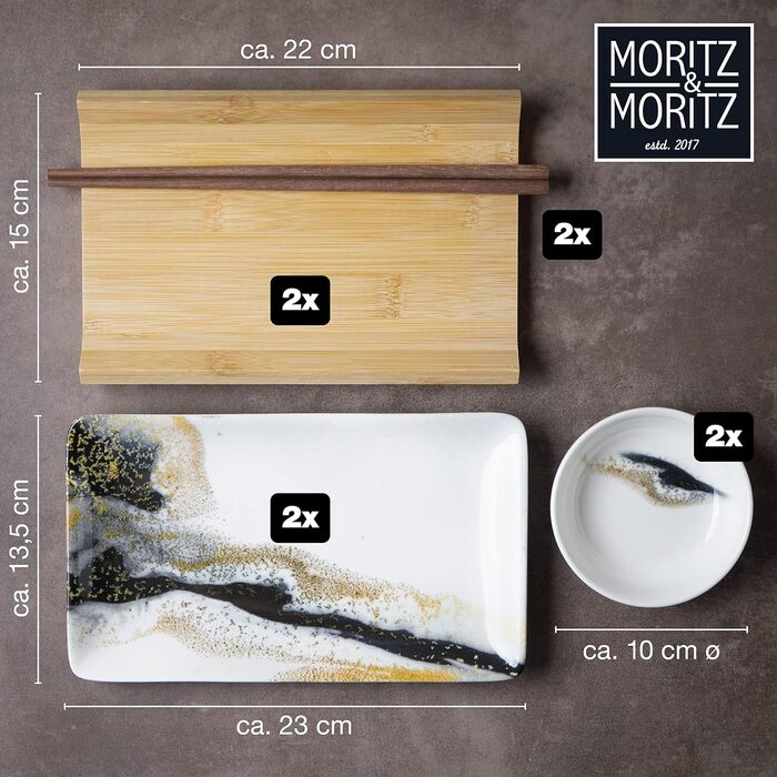Набір посуду для суші Moritz & Moritz 10 шт білий