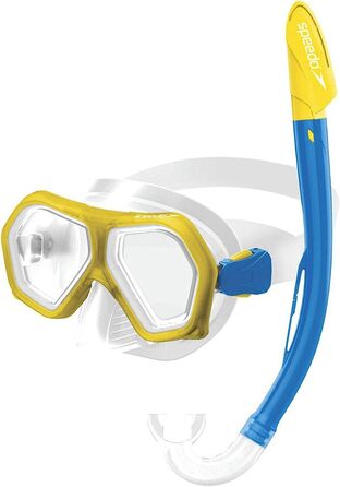 Окуляри для плавання Speedo Leisure Junior з подвійними лінзами, дитячий універсальний універсальний жовтий / Королівський синій