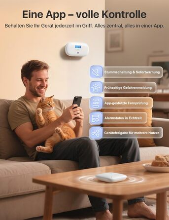 X-Sense Детектор чадного газу з цифровим дисплеєм, сертифікат TÜV Rheinland, з базовою станцією SBS50, керування через додаток, XC0C-MR11, 1 шт.