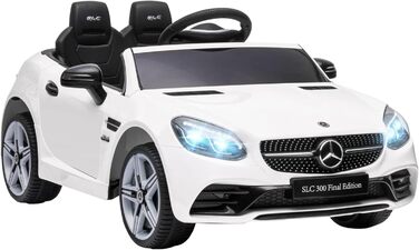 Дитячий електромобіль Mercedes SLC 300 AIYAPLAY 12V з пультом, LED-фарами, ременем безпеки, звуком, для дітей від 3 років, білий