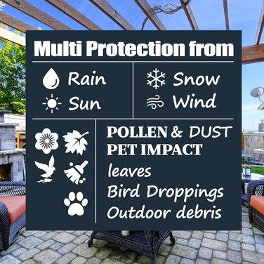 Накладка для садово-патіо меблів F&J Outdoors: водовідштовхувальна, захист від сонця, для 3-х місць, 208x99x61/89 см, бежева