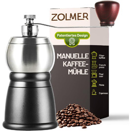 Ручна кавомолка Manuell з нержавіючою сталею, регульовані ступені помелу для еспресо, фільтр-кави та моки – компактна та міцна