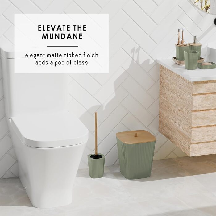 Набір аксесуарів для ванної кімнати Clara Clark, 6 шт., салатовий колір