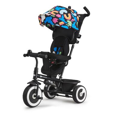 Триколісний велосипед Kinderkraft ASTON для дітей від 9 місяців до 25 кг, з батьківською ручкою, поворотним сидінням, дашком від сонця, кошиком та тримачем для напоїв, зелений