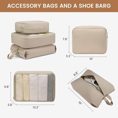 Рюкзак для ручної поклажі LOVEVOOK 40L: жіночий туристичний рюкзак, валіза-рюкзак, рюкзак для ноутбука, водонепроникний, з кульбасою, для подорожей та бізнесу (20 дюймів, Бежевий хакі)