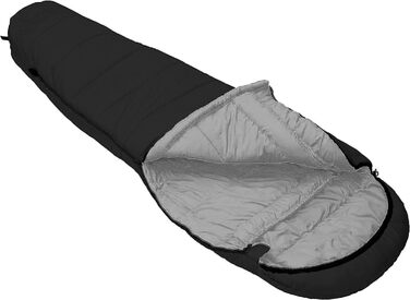Мумія Спальний мішок Explorer Автостоп Чорний спальний мішок Кемпінг. Ідеальний компаньйон для вашого шукача пригод на свіжому повітрі (автофургон прямо видно зсередини)