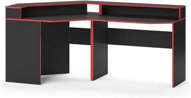 Ігровий стіл Vicco Kron, червоний/чорний, 190 x 90 см Кутова форма Червоний комплект 3