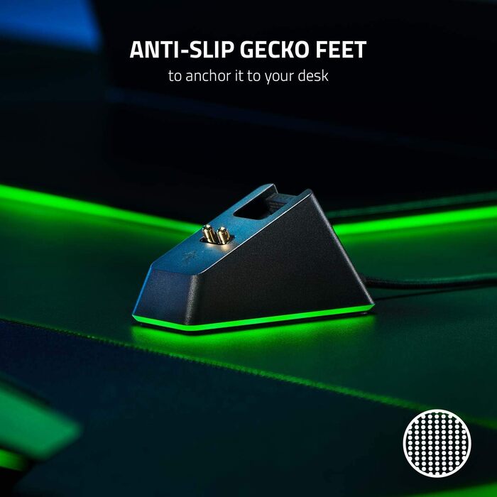Підставка для навушників Razer Chroma з USB-хабом та RGB-підсвічуванням (7.1 Surround Sound, інтегрована підставка, протиковзкий фундамент) Білий (Чорний, Mouse Dock Chroma, Single)