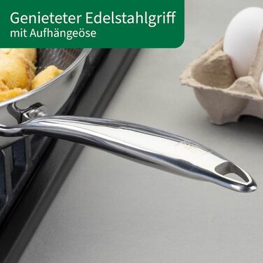 Сковорода Chefkoch від Fackelmann – діаметр 28 см, преміум-якість, антипригарне покриття, нержавіюча сталь, для всіх типів плит (включно з індукцією)