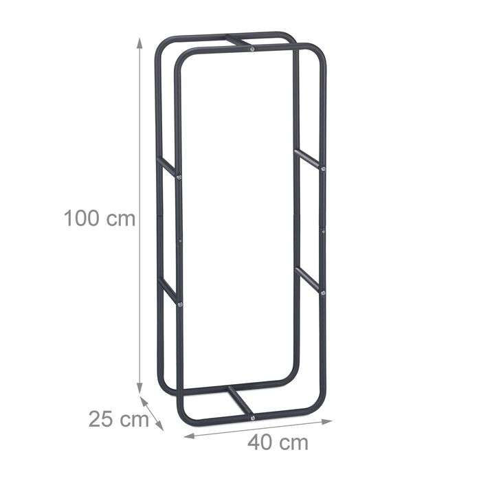 Стильна металева полиця для дров Relaxdays