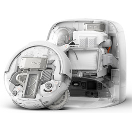 Робот-пилосос DJI ROMO S з функцією миття підлоги, 25000 Па потужність всмоктування, розпізнавання перешкод рівня дрона, два роботизовані руки, 200 днів без обслуговування, автоматичне очищення та сушіння моп-насадки (DJI ROMO P (версія з баком для води))