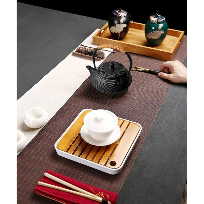 Чайник Webao з чавуну, японський чайник Tetsubin, чайник з ситечком з нержавіючої сталі (800 мл)