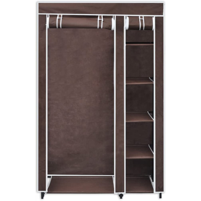 Тканинна шафа для одягу, 110x45x175 см, коричнева