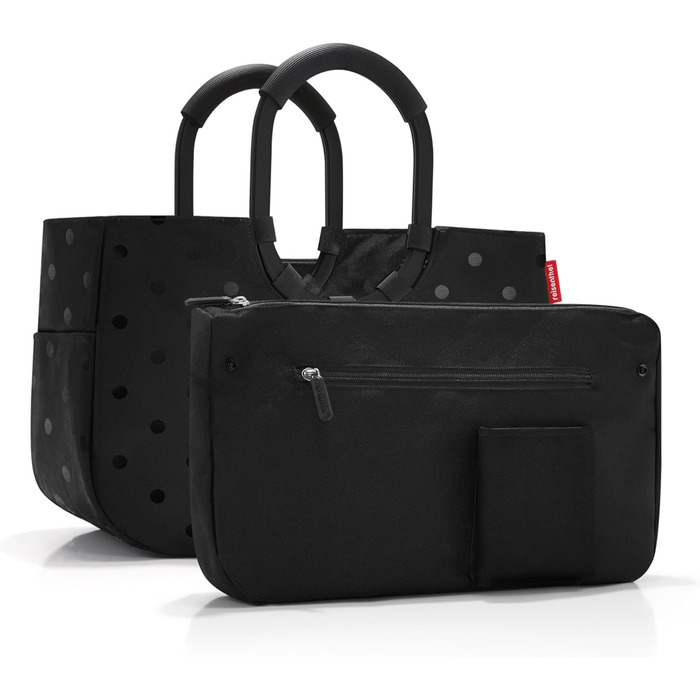 Сумка Reisenthel Loopshopper з відділеннями з перероблених PET-пляшок, чорна глянцева (M)