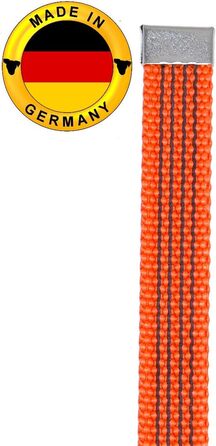 Виготовлений в Німеччині Буксирувальний поводок для собак прогумований шириною 20 мм для собак до 50 кг - БЕЗ ременя на зап'ясті 3 метри помаранчевий
