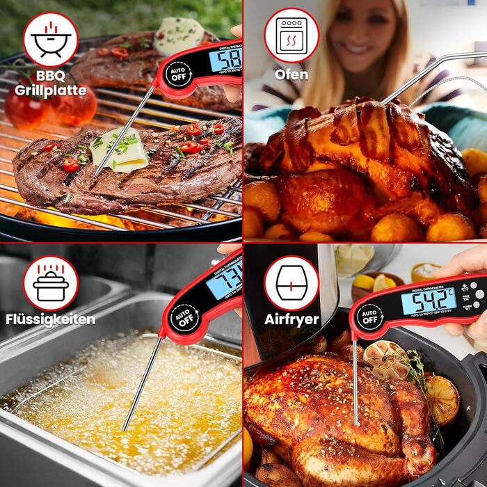 Бездротовий термометр для м'яса Maxtachі з Bluetooth, IP67, 150м для гриля, BBQ, духовки та smoker