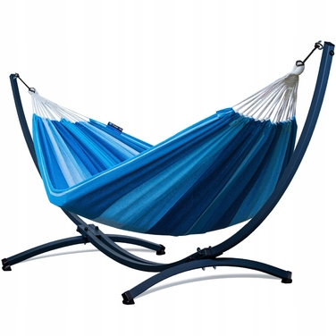 Двомісний гамак Potenza, тканинний, синій (без стійки), витримує до 220 кг