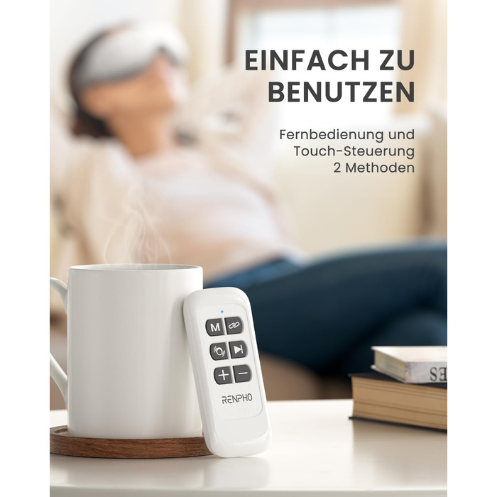 Масажер для очей RENPHO Eyeris 1 з підігрівом, вібрацією та Bluetooth, акумуляторний. Полегшення сухих очей, подарунок для жінок та чоловіків