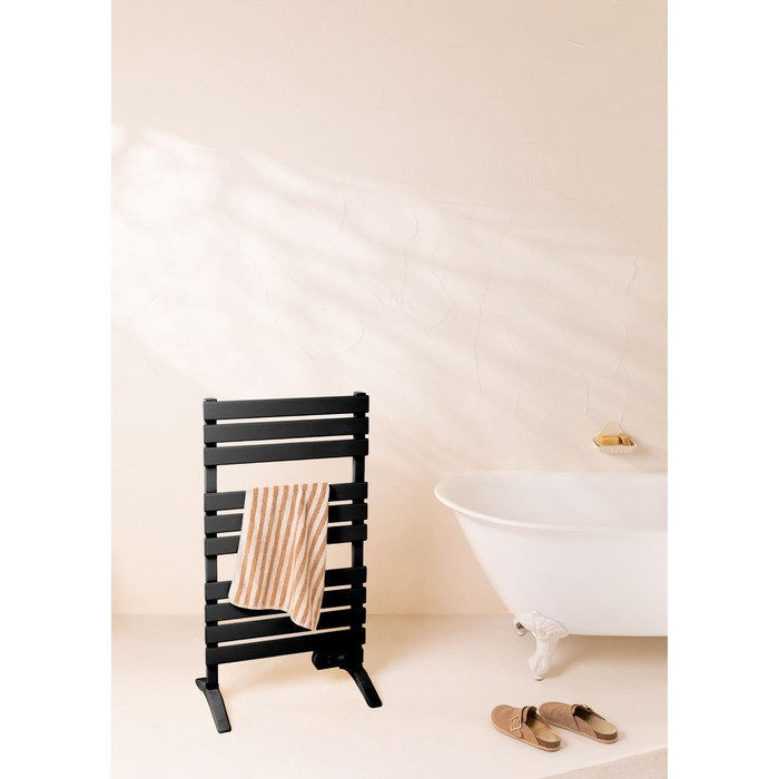 Електричний рушникосушарка CREATE / WARM 500W, чорний, з ніжками, 103x55x5 см, термостат, низьке споживання