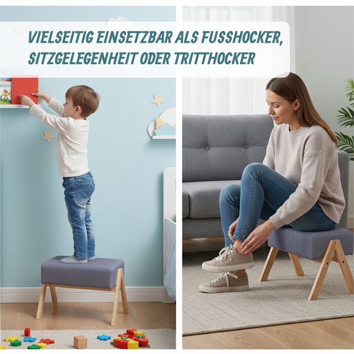 Підставка для ніг Relaxdays з бамбука та тканини