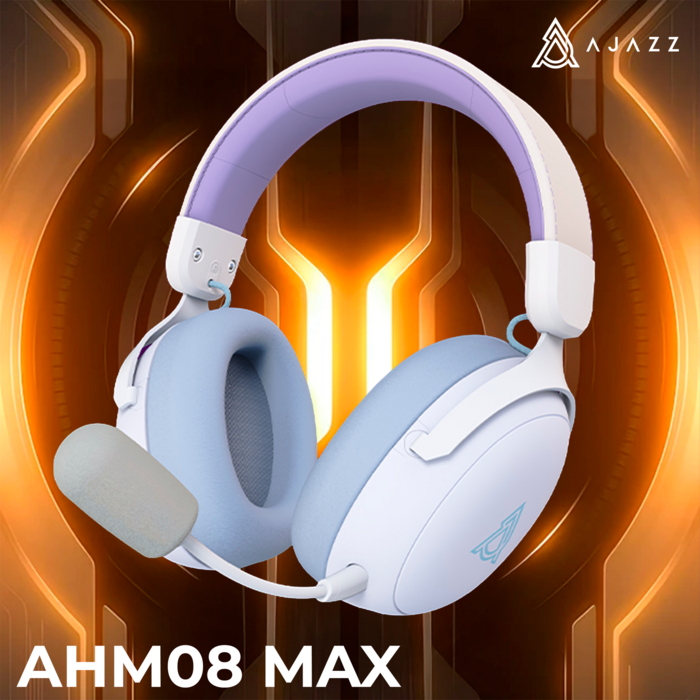 Бездротова ігрова гарнітура Ajazz AHM08 MAX Purple White Blue (AHM08-MAX-PWB)