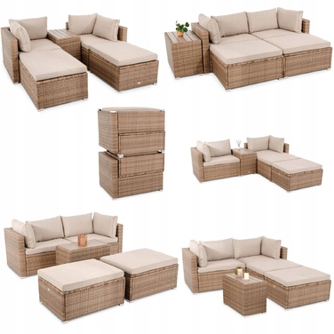 Комплект садових меблів di Volio Alzano DV-076GF, техноротанг, бежевий, 5 предметів