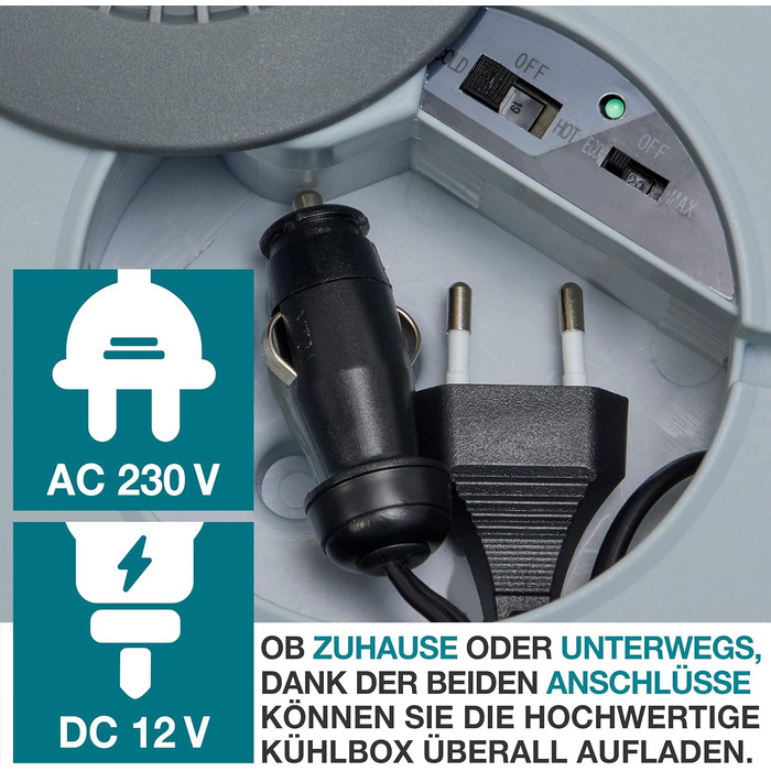 Термобокс електричний 2-в-1 TOM XXL 40л з охолодженням та підігрівом на колесах (230V/12V) для авто, кемпінгу, трейлера - сірий + подарунок